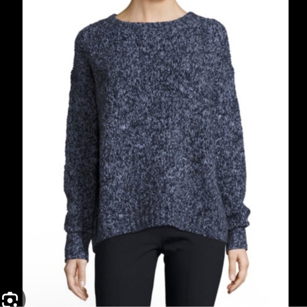 Vince Navy Marled Scoopneck Sweater